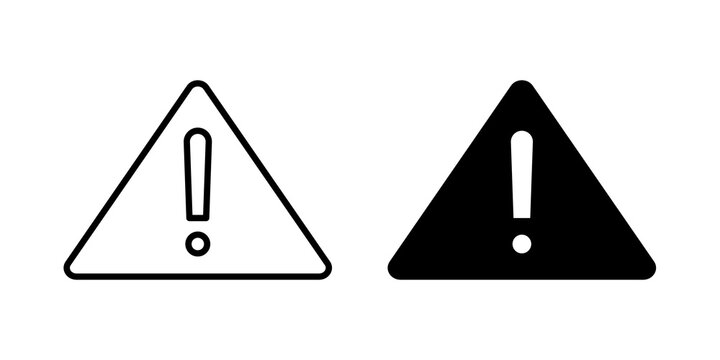 Error icon flat outline in black
