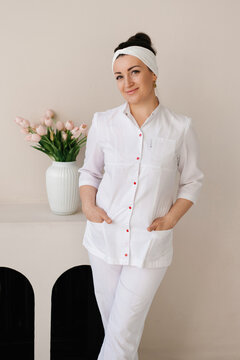 Professional Woman Physician Posing in Stylish Office