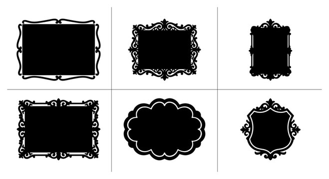 Vintage ornate frames set with decorative borders for signage, logos and invitations