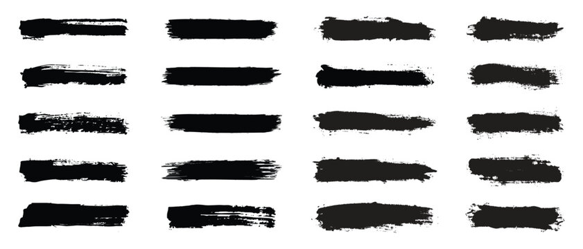 Brush lines set. highlighter lines or felt-tip pen marker.
vector grunge brush strokes sign. paint brush stroke 