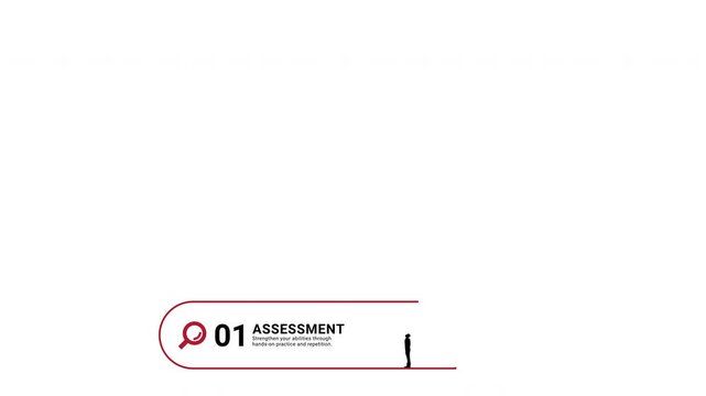 5-Step Skill Development Workflow with Assessment, Learning, Practice, Application and Mastery