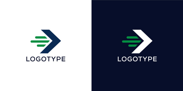 Dynamic arrow motion logotype for logistics brands