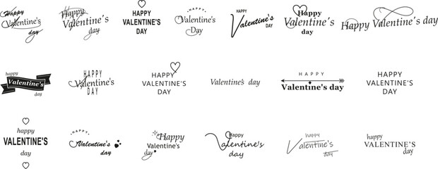 Collection of festive hand lettering slogans for romantic holiday greetings and celebrations with greeting © ريحان