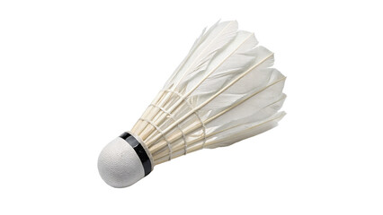 White feather badminton shuttlecock birdie sports equipment game competition, isolated on transparent background. © Olga
