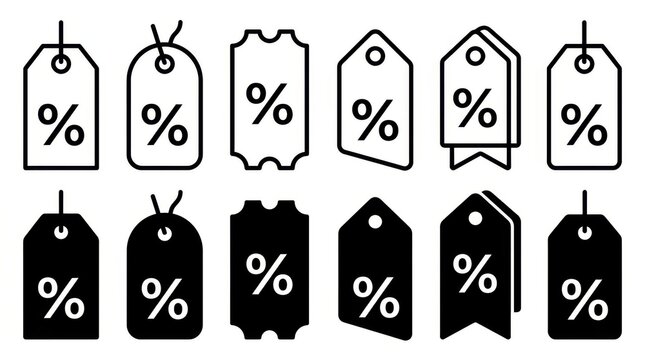 Black and white sale discount price tag set