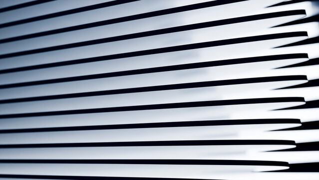 Abstract pattern of horizontal black lines casting shadows