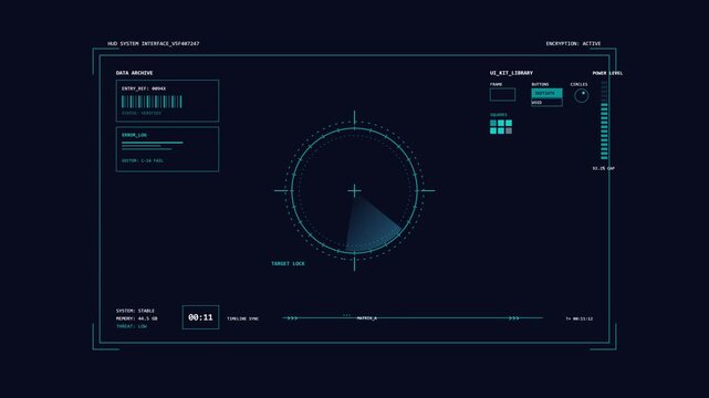 Futuristic Sci Fi HUD UI Kit Asset Dashboard Motion Graphic Illustration