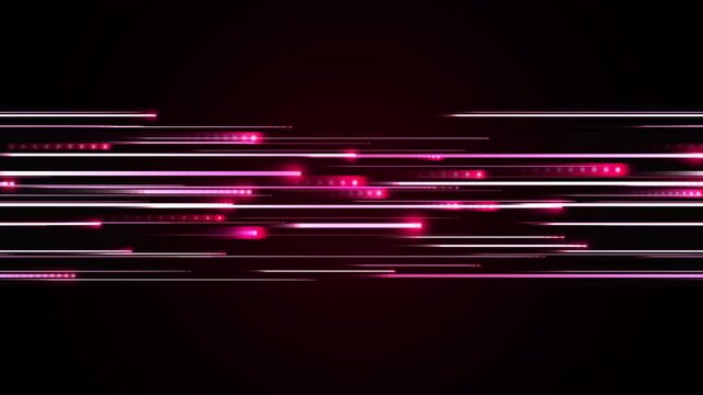 Neon pink light trails abstract background, high-speed digital data flow motion desi