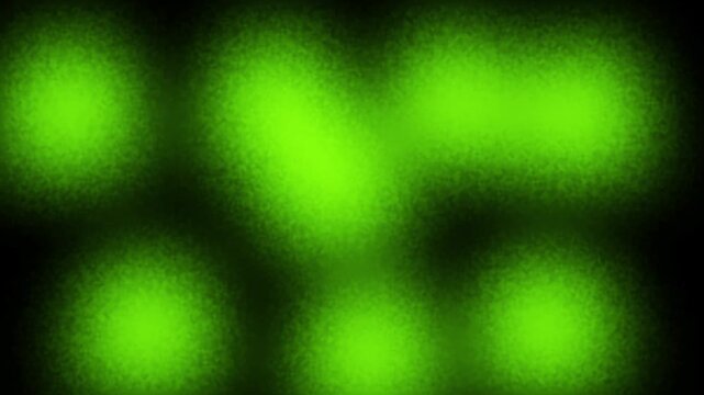 Abstract neon green glowing bokeh blur particles loop background, organic smoke light motion