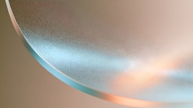 Curved frosted glass surface with minute pores
