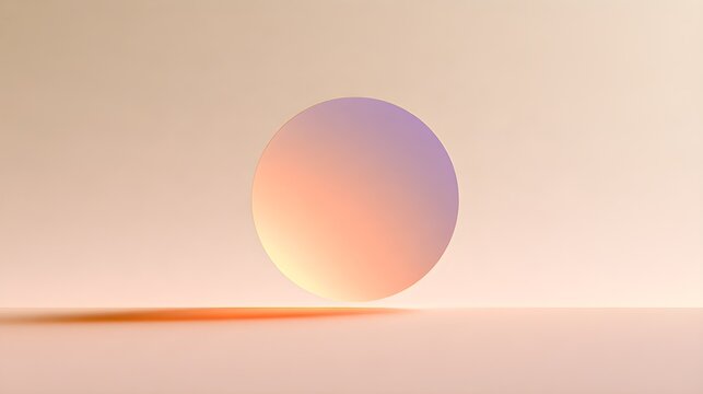 An opalescent oval glow resting above a soft horizontal surface