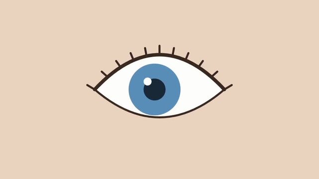 Rapid Eye Blink Animation, Quick Close-Up Cartoon Blinks Human Behavior Motion Graphics Concept.