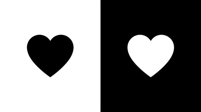 Simple heart shape icon for like and love