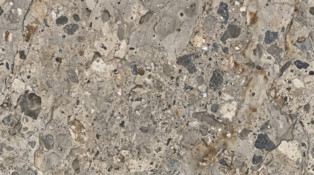 Weathered concrete texture with exposed aggregate and cracks, high resolution industrial background for architectural design