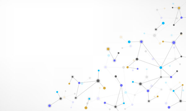 Molecular structure and genetic engineering, molecules DNA, neural network, scientific research. Abstract background for innovation technology, science, healthcare, and medicine