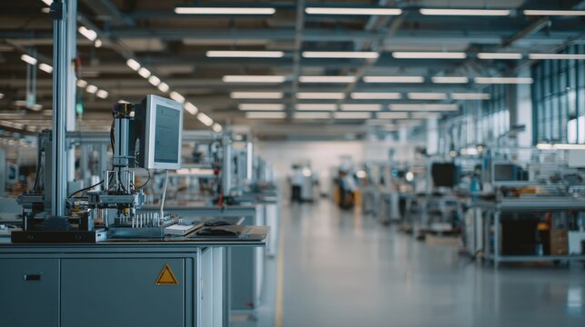 Medium shot of dualsystem apprenticeship involving classroom theory and practical training in a modern industrial facility.