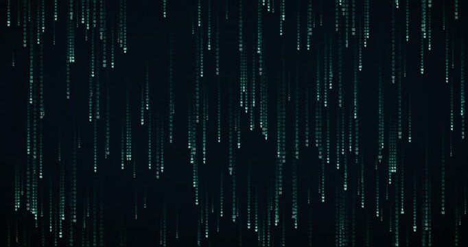 Devanagari characters cascade down in a teal circuit animation, creating a layered parallax rain effect.