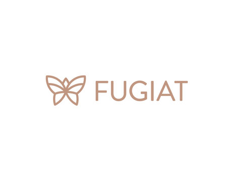Elegant butterfly outline logo. Beauty and grace symbol. Creative logotype for beauty salon, spa center, cosmetics brand and fashion boutique.