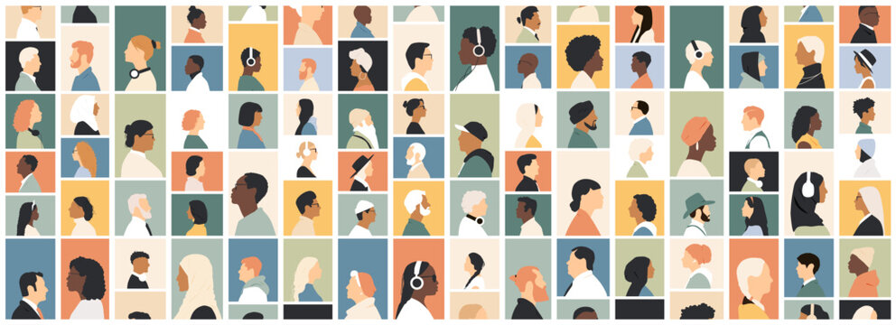 Set of different people avatars.