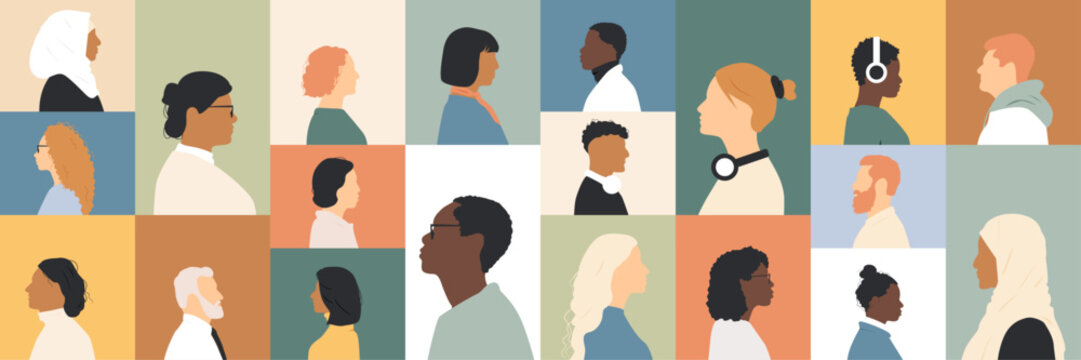 Set of different people avatars.