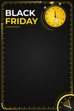 Black Friday Stopwatch Countdown Frame on Dark