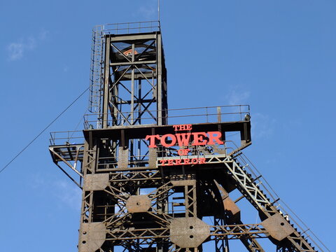 Johannesburg, South Africa - 28 Apr 2012: The vintage mine in Gold Reef City, Johannesburg, South Africa