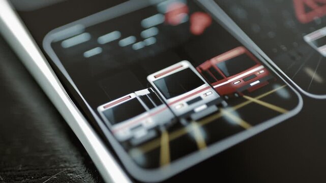 Three transit vehicles align on gold lane diagram