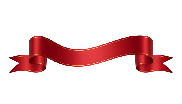 red ribbon banner design material