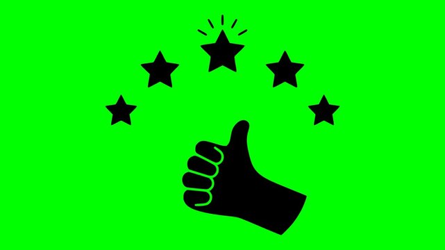 star illustration video animation rating best symbol silhouette quality logo icon icon review success award ranking sign business five outline 5 customer gold for green screen footage
