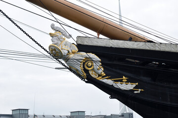 Bowsprit and Carved Wooden Figurehead on Old Ship    © eyepals