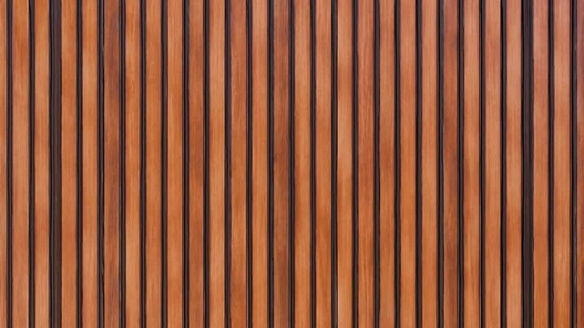 Vertical wall panel texture background. Natural wood slat texture, vertical timber pattern, contemporary wall cladding for interior design and architectural visualization. 4k footage