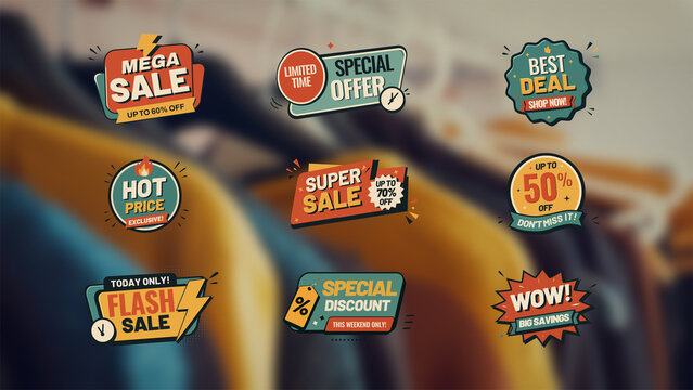 Retro Sale Badge Titles