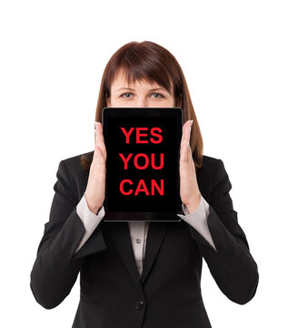 Business woman with tablet