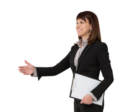 Businesswoman with clipboard