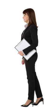 Businesswoman with clipboard