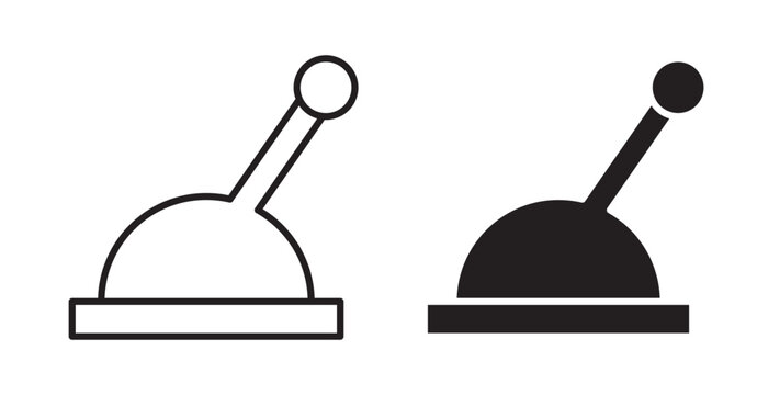 Lever icon flat outline in black