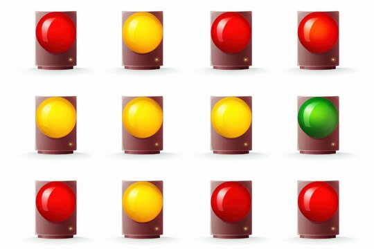 Traffic light icons indicating stop, caution, and go for road safety decisions