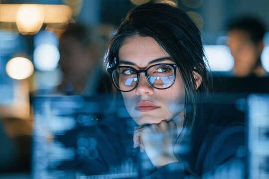 Workforce Analyst Reviewing Service Data at Computer