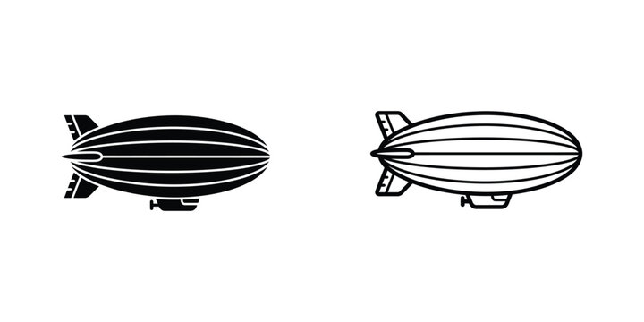Dirigibles Floating Side by Side in Minimalist Design