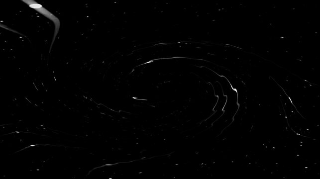 Abstract white swirling light lines on black background creating a