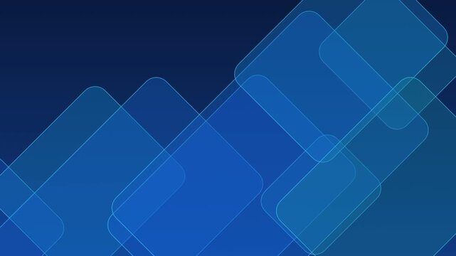 Modern blue digital technology background featuring glowing geometric rounded rectangles moving diagonally across dark screens