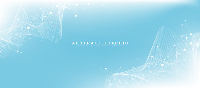Digital network connections concept. Global connection lines and dots on dark blue background with copy space. Futuristic plexus effect. Vector illustration.