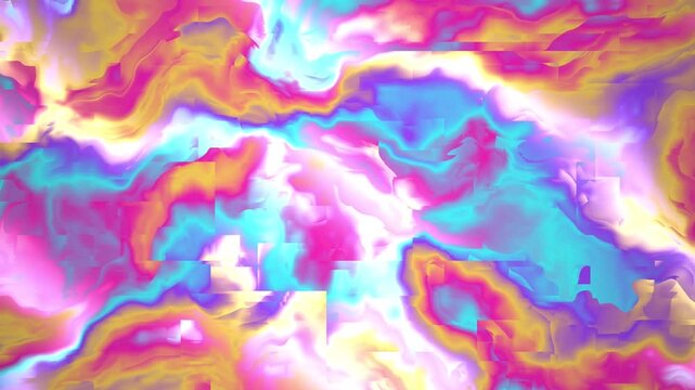 Digital art background with glitch effect and abstract colorful liquid waves