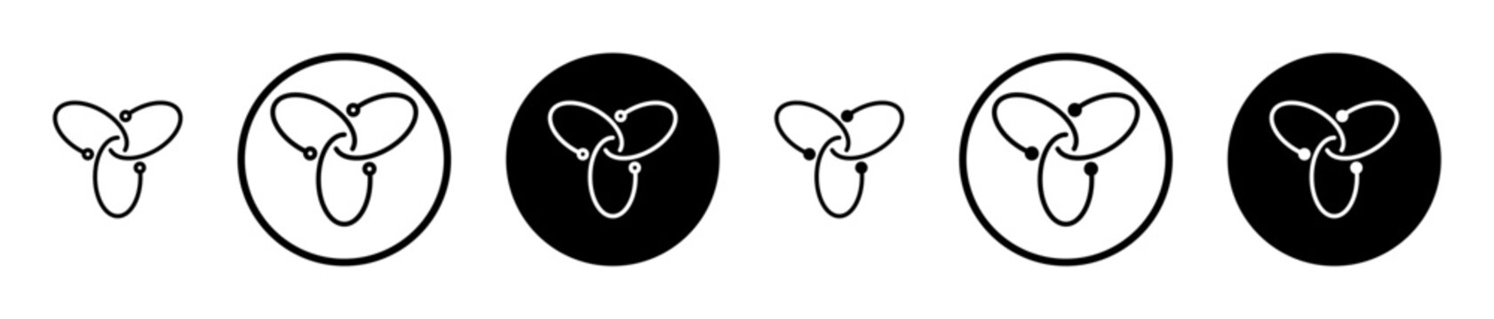 React icon flat outline in black
