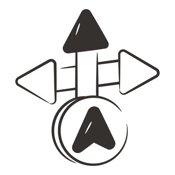 Modern design icon of triple direction arrows 