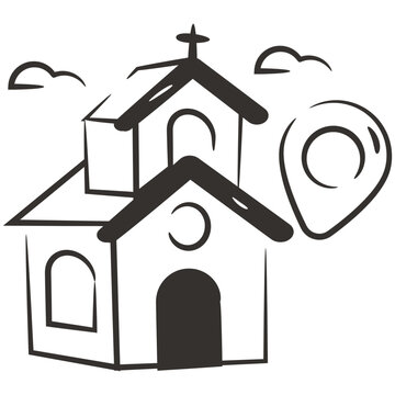 Creative design icon of church location 