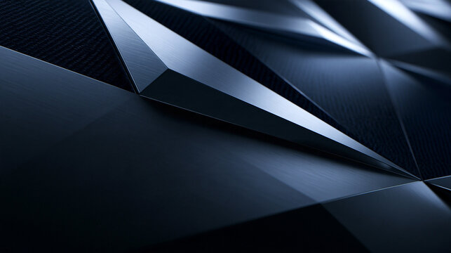 Abstract Geometric Dark Metal 3D Polygonal Background
