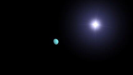The planet Uranus and space. 3d illustration © Wublie