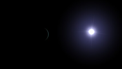 The planet Uranus and space. 3d illustration © Wublie