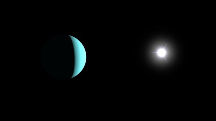 The planet Uranus and space. 3d illustration © Wublie